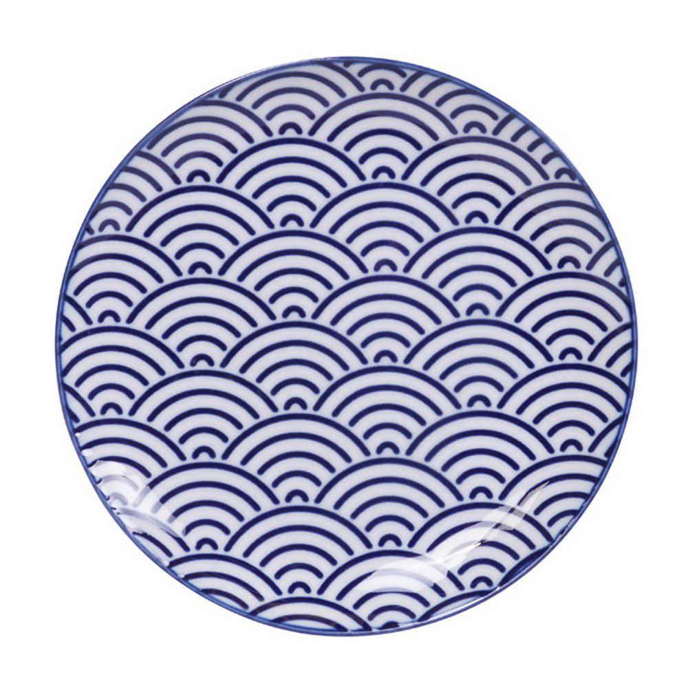 Modrý porcelánový talíř Tokyo Design Studio Wave, ø 16 cm - Bonami.cz
