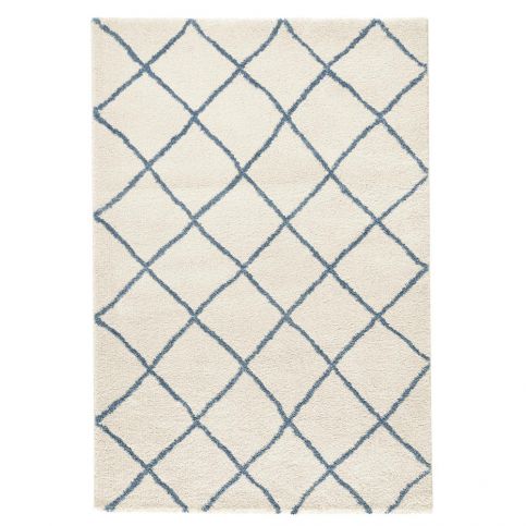 Bílý koberec Mint Rugs Grid, 80 x 150 cm - Bonami.cz