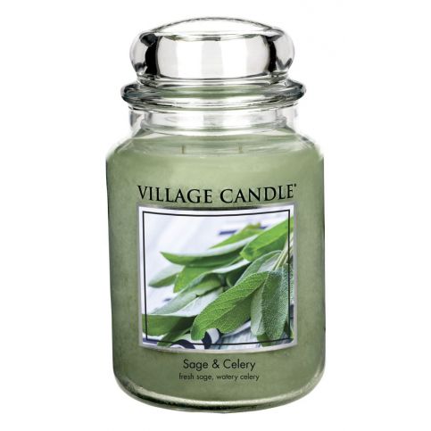 Village Candle Vonná svíčka ve skle, Svěží šalvěj - Sage Celery, 26oz, 645 g - 4home.cz