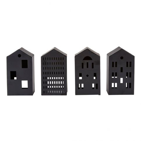 Sada 4 černých figurek ve tvaru domku Villa Collection - Bonami.cz