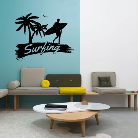 Samolepka na zeď - Surfing (60x46 cm) - PopyDesign - Popydesign
