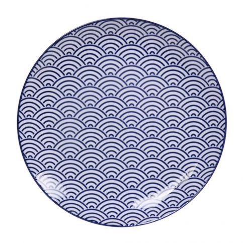 Modrý porcelánový talíř Tokyo Design Studio Wave, ø 25,7 cm - Bonami.cz