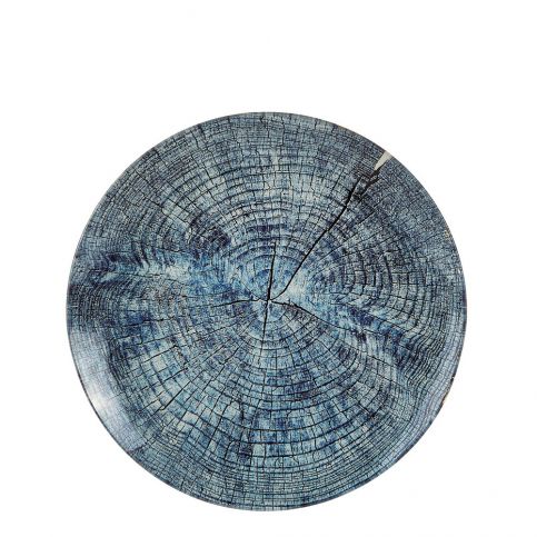 Modrý skleněný dekorační talíř s texturou dřeva Villa Collection, ∅ 24,5 cm - Bonami.cz