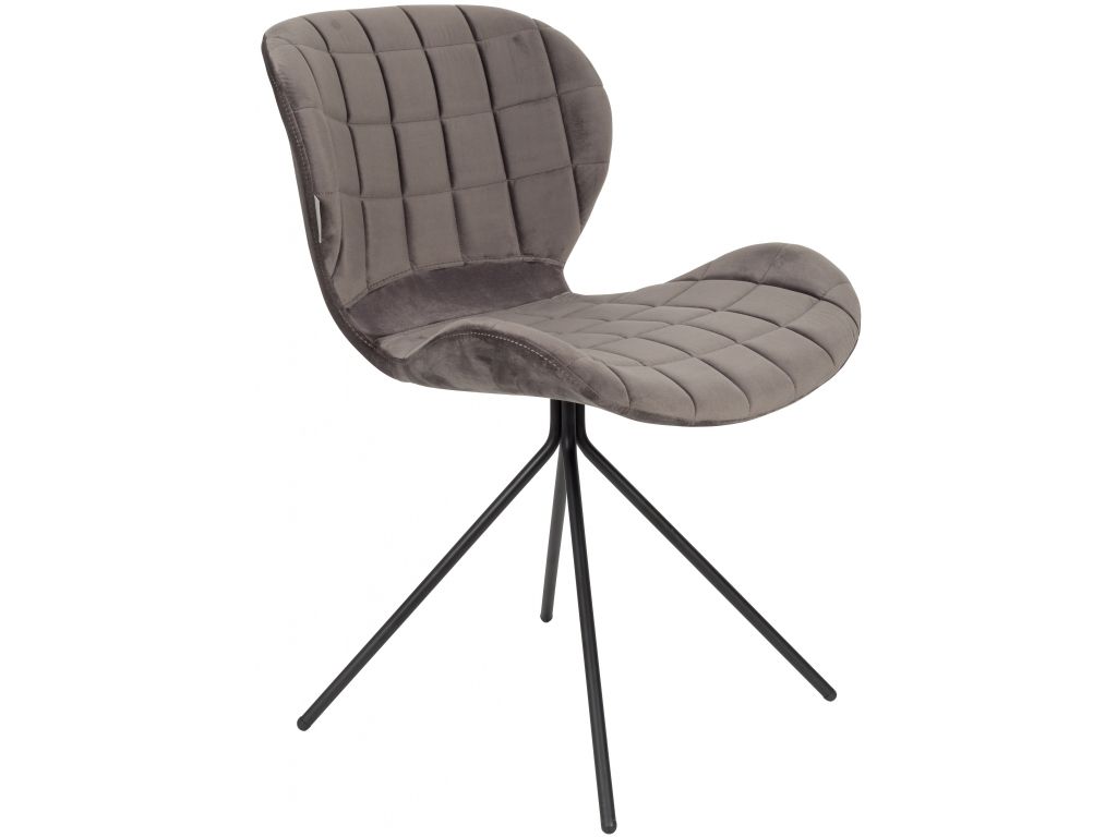 Sada 2 šedých židlí Zuiver OMG Velvet - Bonami.cz