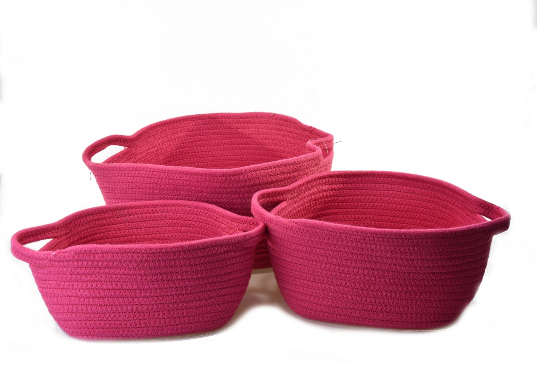 Vingo Sada 3 růžových jutových košíků - Vingo