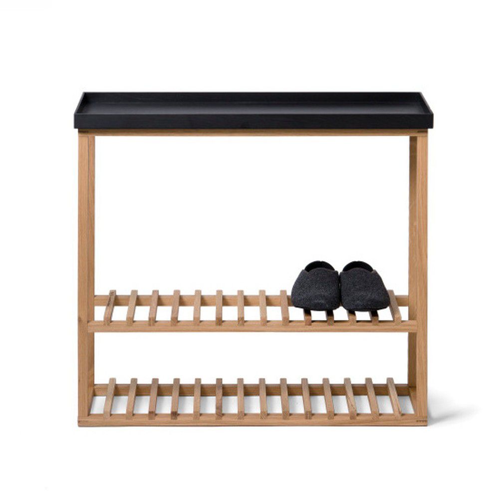 Botník/úložný stolek s černou deskou z dubového dřeva Wireworks Hello Storage - Bonami.cz