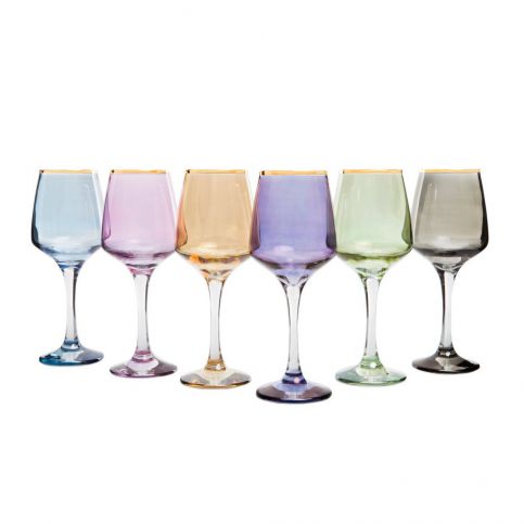 Sada 6 barevných sklenic na víno Mezzo Rainbow, 330 ml - Bonami.cz
