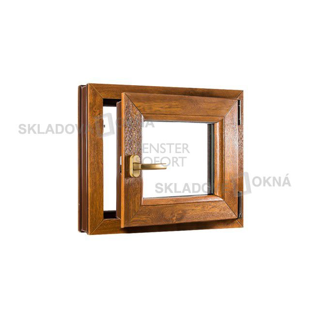 Jednokřídlé plastové okno PREMIUM, otvíravo-sklopné pravé - SKLADOVÁ-OKNA.cz - 500 x 500 - Skladová Okna