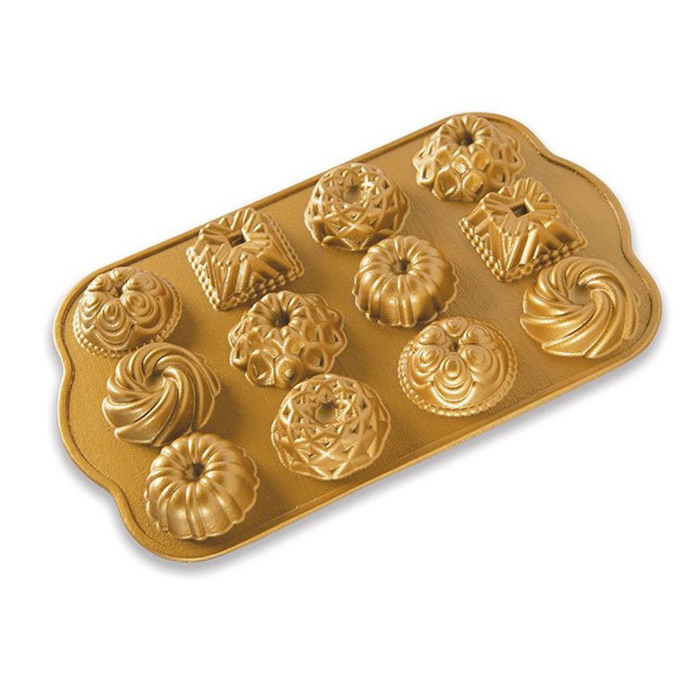 Forma na 12 mini bábovek ve zlaté barvě Nordic Ware Minimix, 280 ml - Bonami.cz