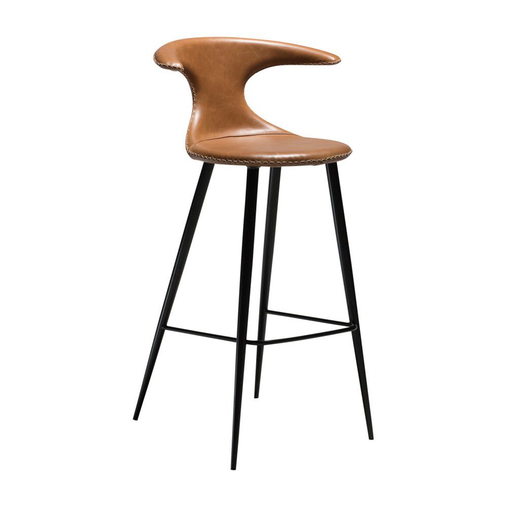 Koňakově hnědá barová židle z imitace kůže DAN–FORM Denmark Flair, výška 100 cm - Bonami.cz