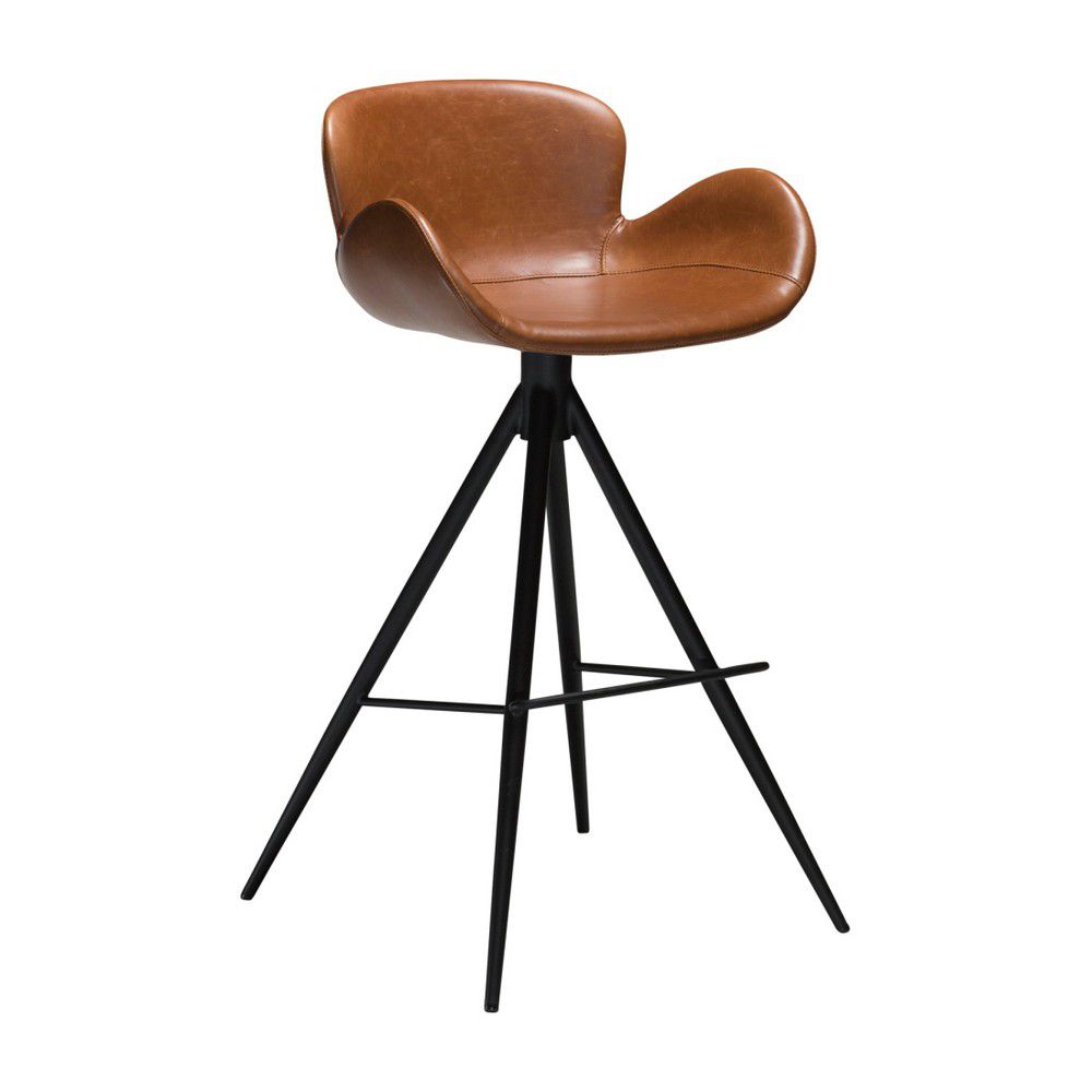 Koňakově hnědá barová židle z imitace kůže DAN–FORM Denmark Gaia, výška 97 cm - Bonami.cz