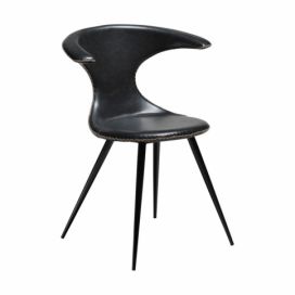 ​​​​​Dan-Form Černá koženková vintage jídelní židle DAN-FORM Flair