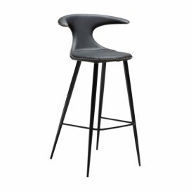 ​​​​​Dan-Form Černá kožená barová židle DAN-FORM Flair 75 cm
