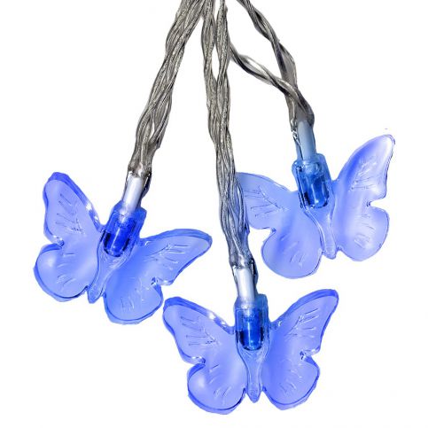 Modrý světelný LED řetěz Best Season Butterflies, 15 světýlek - Bonami.cz