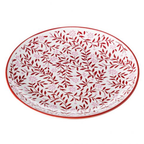 Červeno-bílý talíř z kameniny Unimasa Redos, ⌀ 20,3 cm - Bonami.cz