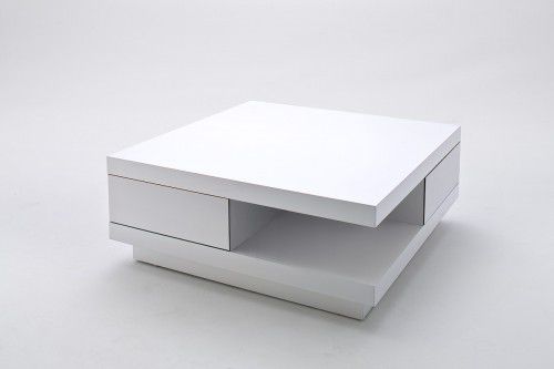 Bílý konferenční stolek ABBE - WT - M-byt