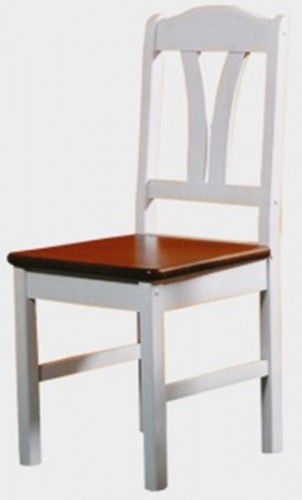 Dřevěná židle bílo-hnědá1-GA - M-byt