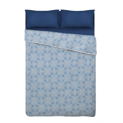 Modrý přehoz přes postel z mikrovlákna Unimasa Oriental, 235 x 260 cm - Bonami.cz