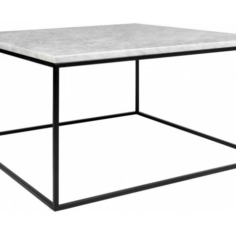 Konferenční stolek Amaro III, černá podnož, bílý mramor - Designovynabytek.cz