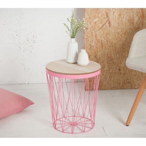 INV Konferenční-odkládací stolek Marely II růžový - Design4life
