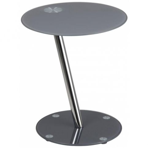 Odkládací stolek Trisha, sklo, šedá SCHDN0000071591S SCANDI+ - Designovynabytek.cz