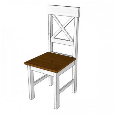 Dřevěná židle bílo-hnědá3-GA - M-byt