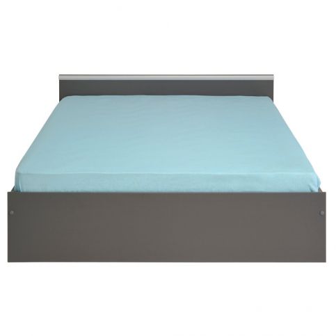 Tmavě šedá dvoulůžková postel se 2 zásuvkami Parisot Arlette, 140 x 190 cm - Bonami.cz