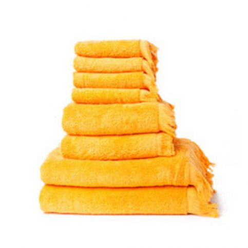 Set 6 oranžových bavlněných ručníků a 2 osušek Casa Di Bassi Bath - Bonami.cz