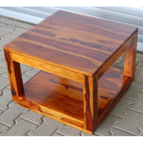Konferenční stolek 60x60x45 z indického masivu palisandr Barva Only stain  SI-965 - Lakšmi - Indický Nábytek.cz