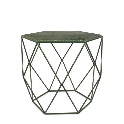 Zelený stolek s mramorovou deskou HF Living Gemstone - Bonami.cz