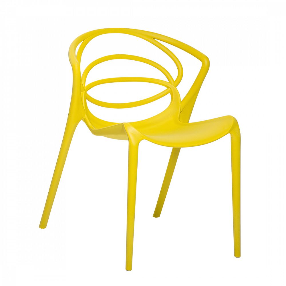 Žlutá plastová kuchyňská židle - BEND - Beliani.cz