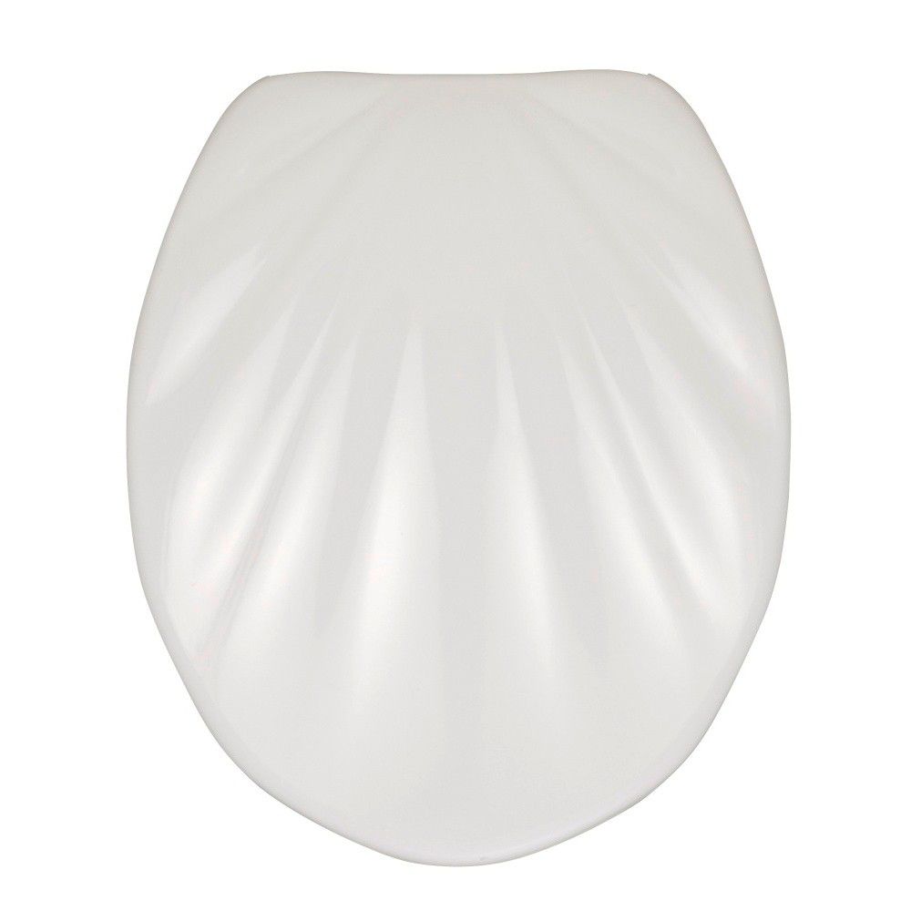 Bílé WC sedátko se snadným zavíráním Wenko Premium Sea Shell, 45,5 x 38 cm - Bonami.cz