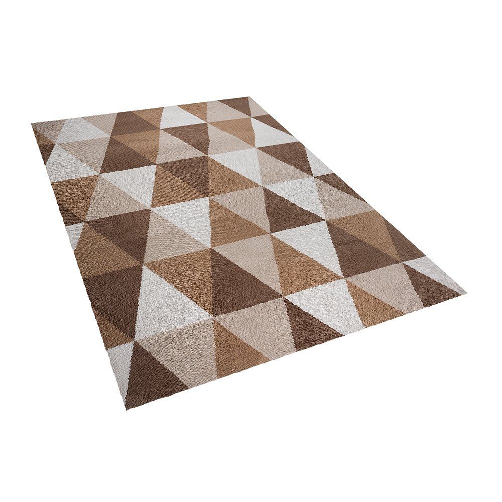 Béžový geometrický koberec 140x200 cm XANTI - Beliani.cz