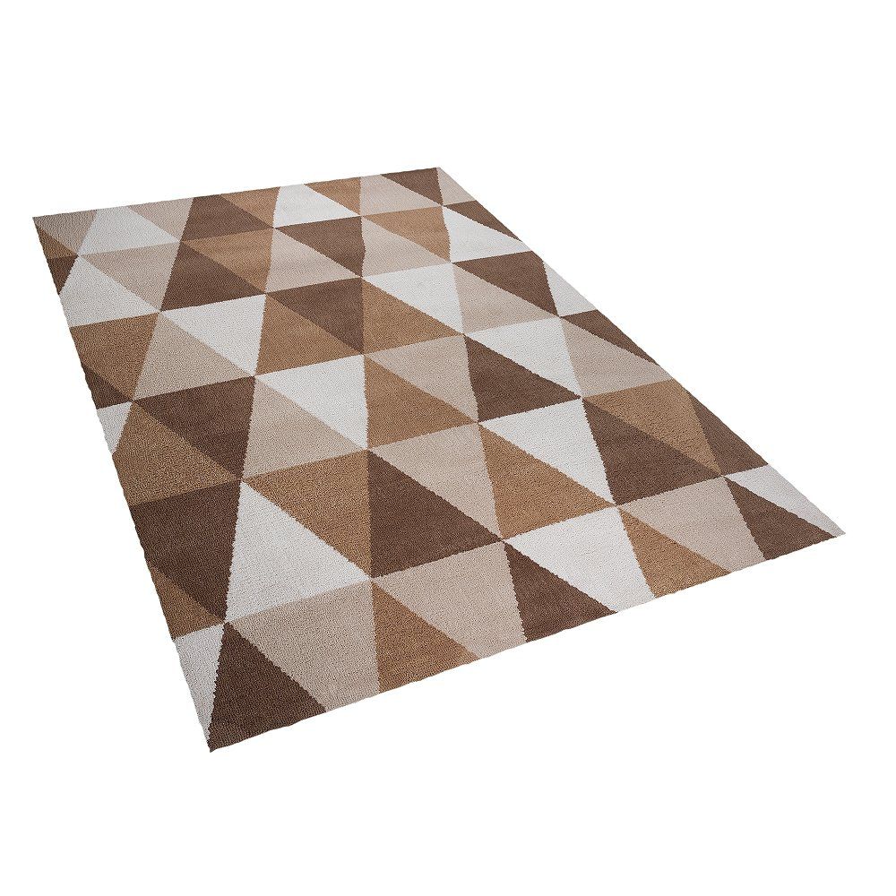 Béžový geometrický koberec 160x230 cm XANTI - Beliani.cz
