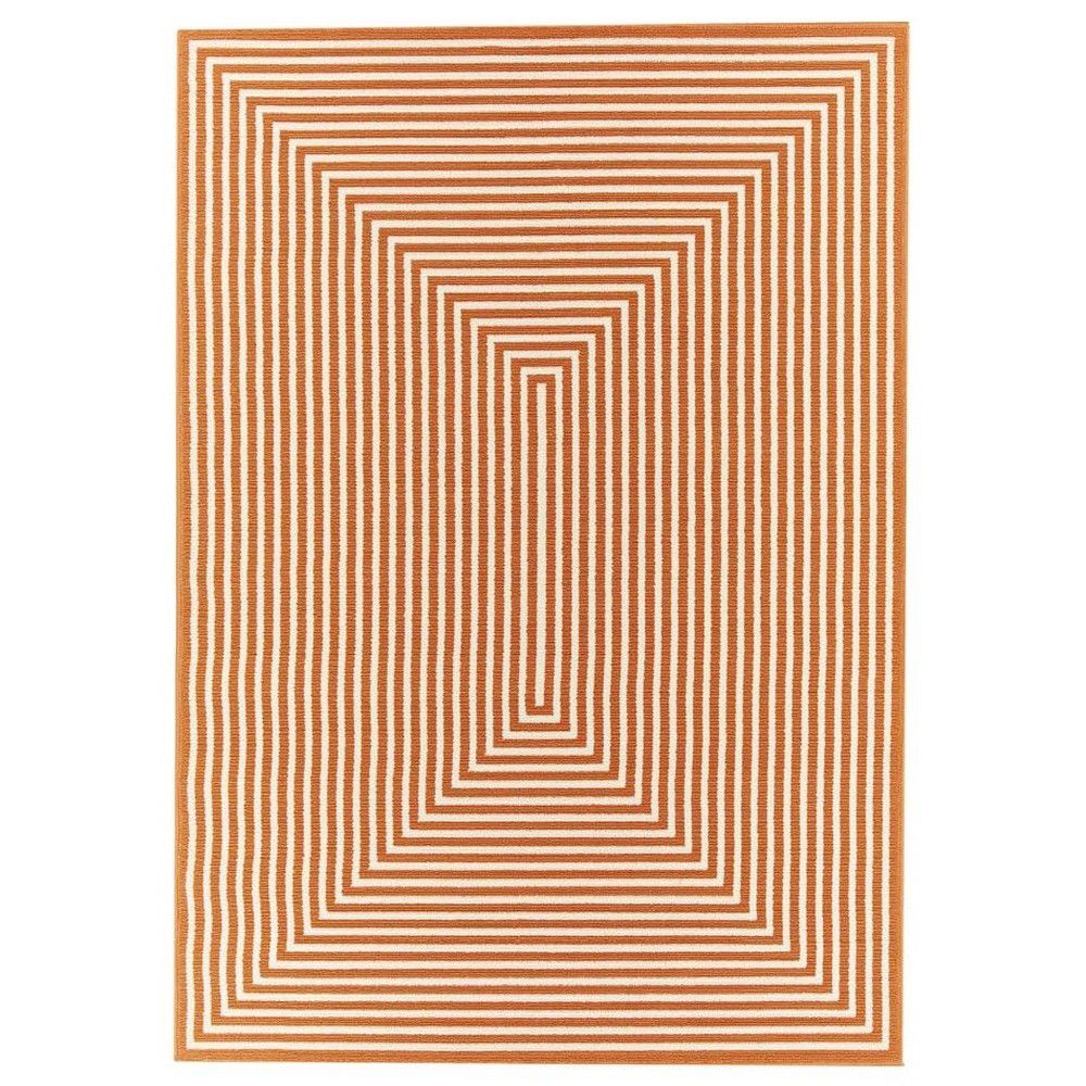 Oranžový venkovní koberec Floorita Braid, 133 x 190 cm - Bonami.cz