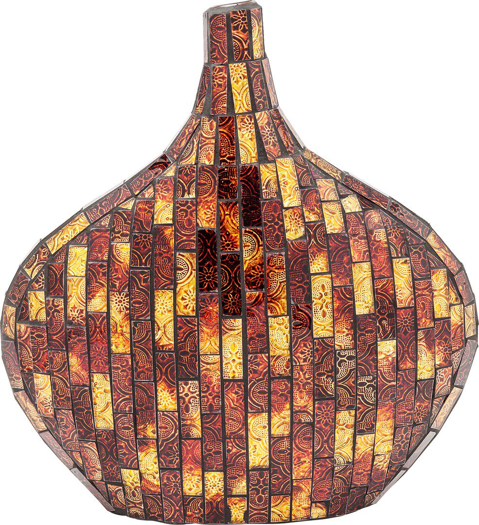 Hnědá skleněná váza Mosaico 33 cm - KARE