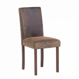 Hnědá vintage kožená jídelní židle - BROADWAY