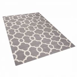Šedý vlněný koberec v klasickém designu 200x230 cm ZILE