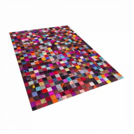 Pestrobarevný patchwork kožený koberec 160x230 cm ENNE Beliani.cz