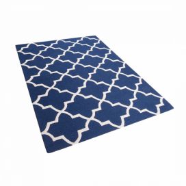 Modrý bavlněný koberec 160x230 cm SILVAN Beliani.cz