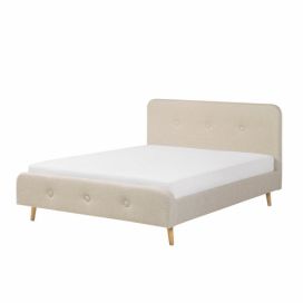 Béžová čalouněná postel 160x200 cm RENNES