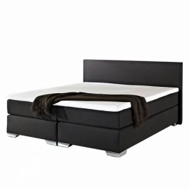 Čalouněná kontinentální postel 180 x 200 cm černá PRESIDENT
