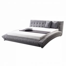 Elegantní šedá čalouněná postel 180x200 cm LILLE