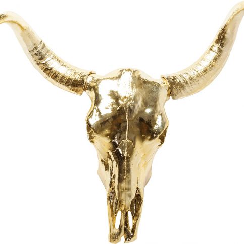 Dekorativní paroží Bull Head - zlaté - KARE