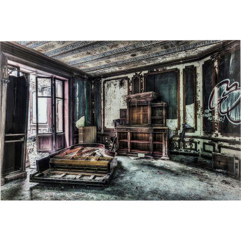 Obraz na skle Vintage Piano Room 100×150 cm - KARE