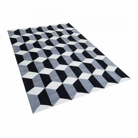 Černobílý 3D koberec 160x230 cm - ANTALYA - Beliani.cz