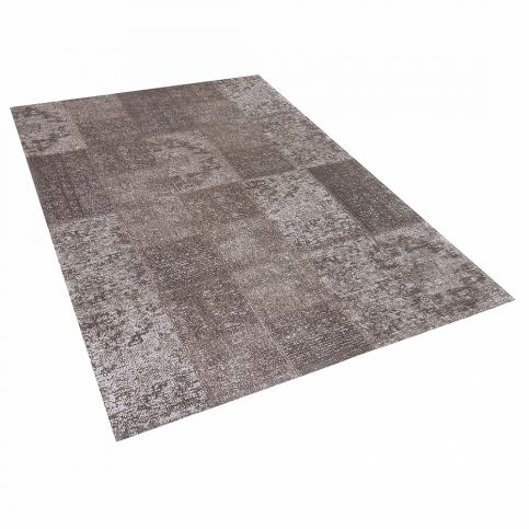 Hnědý patchwork bavlněný koberec 160x230 cm - TOSYA - Beliani.cz