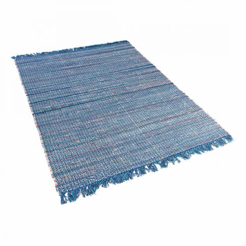 Modrý bavlněný koberec 140x200 cm - BESNI - Beliani.cz