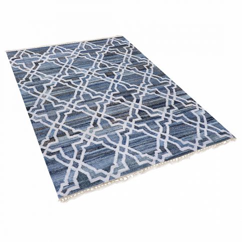Modrý bavlněný koberec 160x230 cm - ADIYAMAN - Beliani.cz