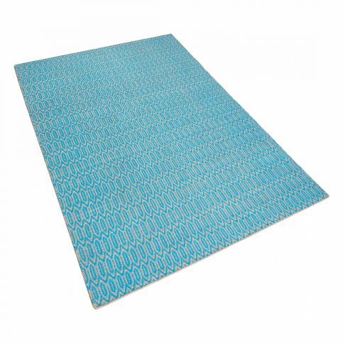 Modrý koberec s diamantovým vzorem 140x200 cm - SILOPI - Beliani.cz
